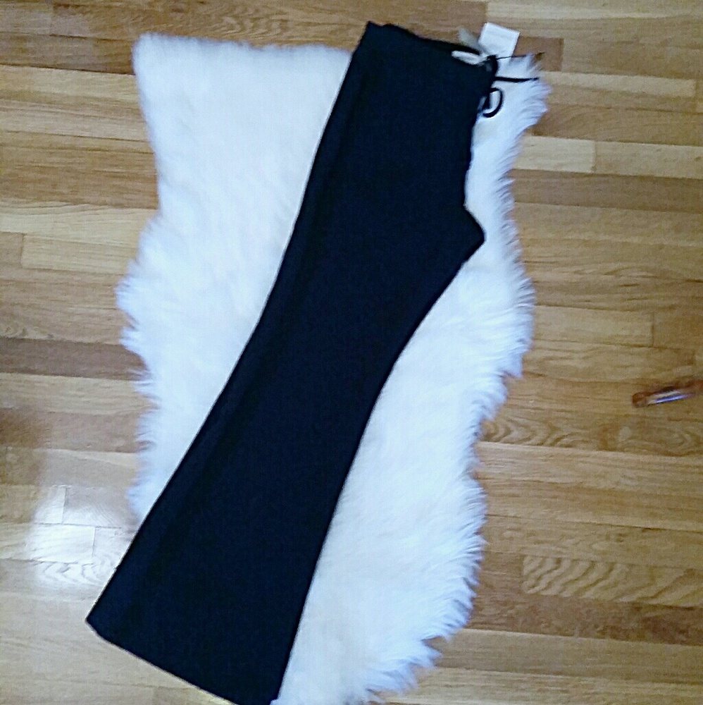 NWT BR x Olivia Palermo Navy Tie Waist Flare Pants - Picture 2 of 3